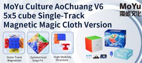 MoYu Culture AoChuang V6 5x5 Speed Cube Single-Track Magnetic Version Magic Cloth Version