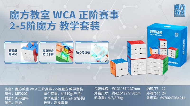 Cube Classroom WCA 4 in 1 - 2x2 3x3 4x4 5x5 Cube Gift Packing