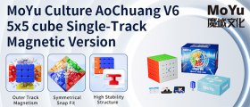 MoYu Culture AoChuang V6 5x5 Speed Cube Single-Track Magnetic Version