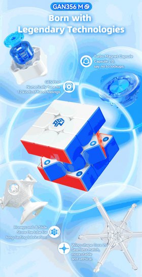 Gan356 M E 3x3x3 Magnetic Speed Cube Stickerless