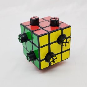 Calvin's Puzzles Evgeniy Button Cube (2-Holes, 1/4) Black Body