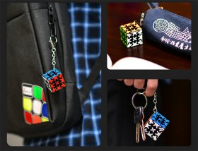 QiYi MoFangGe Gear 3x3x3 Magic Cube Keychain 35mm