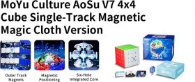 MoYu Culture AoSu V7 4x4 Speed Cube Single-Track Magnetic Magic Cloth Version