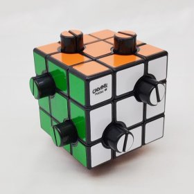 Calvin's Puzzles Evgeniy Button Cube (2-Holes, 1/2) Black Body