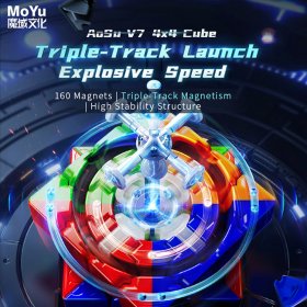 MoYu Culture AoSu V7 4x4 Speed Cube Triple-Track Magnetic Magic Cloth Version