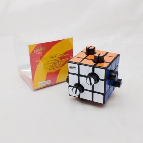 Calvin's Puzzles Evgeniy Button Cube (2-Holes, 1/2) Black Body