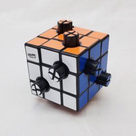 Calvin's Puzzles Evgeniy Button Cube (2-Holes, 1/4) Black Body