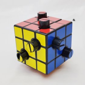 Calvin's Puzzles Evgeniy Button Cube (2-Holes, 1/2) Black Body